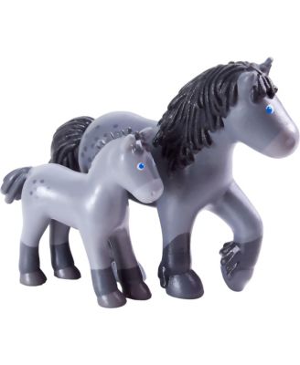 Little Friends Momma and Baby Playset - Cassandra Horse and Cleo Foal Chunky Plastic Farm Animal Toy Figures