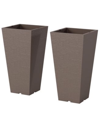 23" Tall Planters, Set of 2 Tape Outdoor Planters,