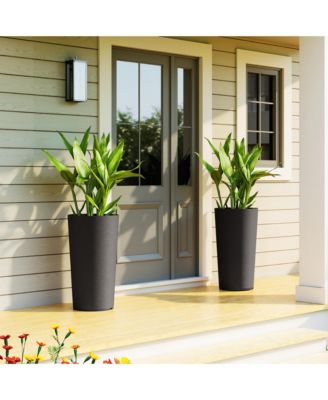 29 Inch Tall Planters, Set of 2 Plastic Flower Pots,