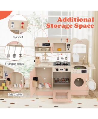 Children s Pretend Toy Kitchen Playset with Light & Sound for Interactive Play