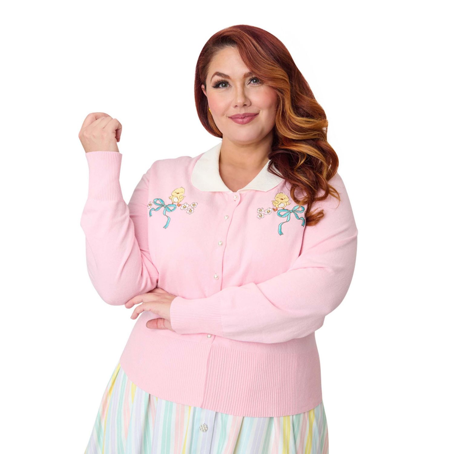 Plus Size Collared Knit Cardigan