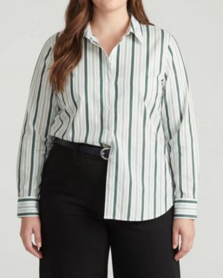 Plus Size Stretch Poplin Shirt Classic Fit