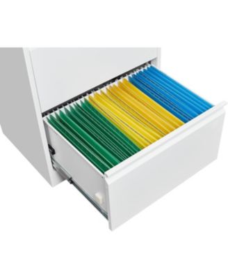 3 Drawer Lateral File Cabinet, Heavy Duty Metal Filing Cabinet with Locks for Home Office, Black File Cabinets with Business Card Holder