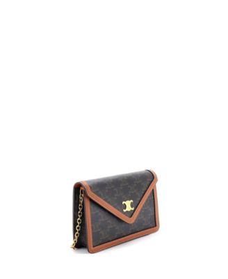 Triomphe Envelope Flap Wallet on Chain Triomphe Coated Canvas