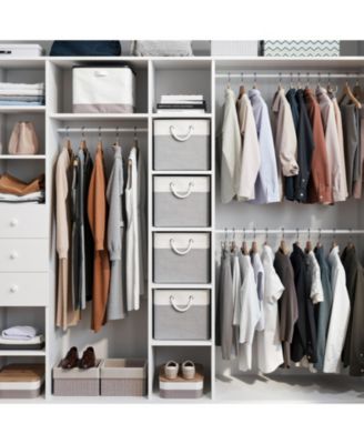 6-Pack Collapsible Fabric Storage Bins, 13" Cube Baskets with Rope Handles and Reinforced Base