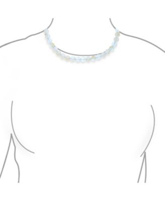 Classic Transcalent Created Moonstone Round 10MM Ball Bead Strand Necklace 16 Inch