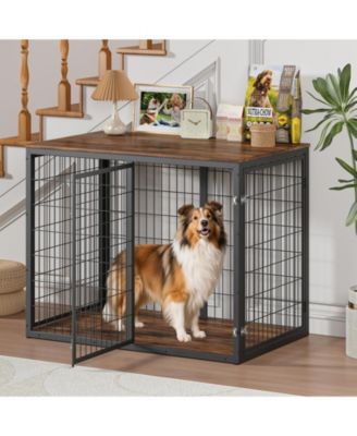 47" 3-Door Dog Crate Furniture – Cage for Large & Medium Dogs