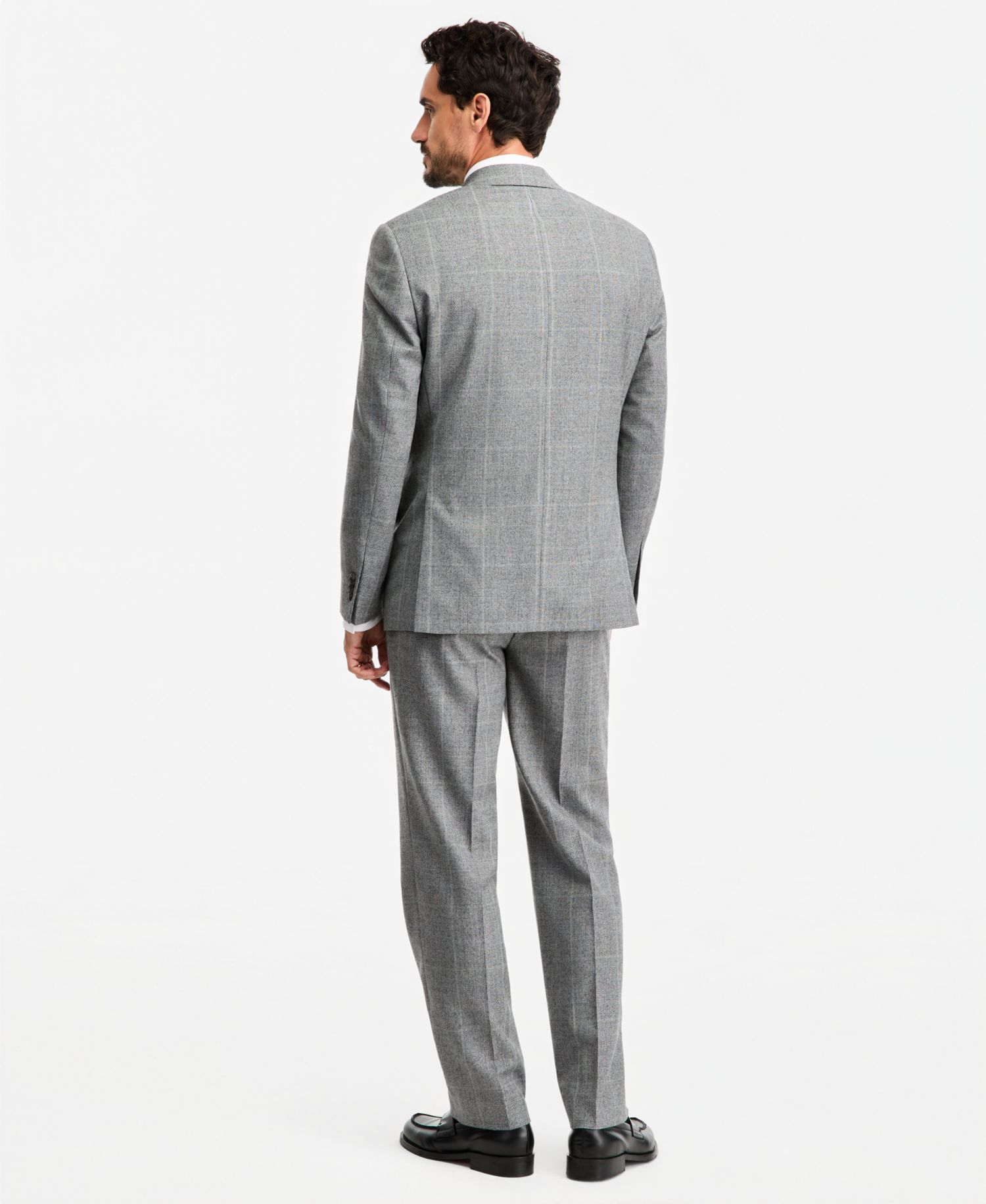 Men's Classic-Fit Wool-Blend Stretch Plaid Suit Separate Pants