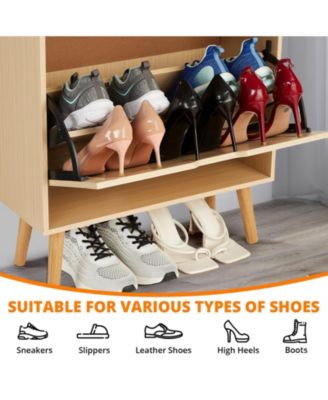 Narrow Odor-Resistant MDF Shoe Cabinet with Flip Drawers