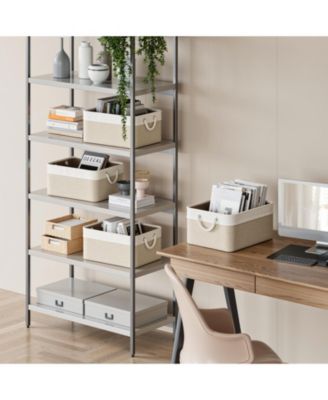 Fabric Storage Bins with Rope Handles Set of 4