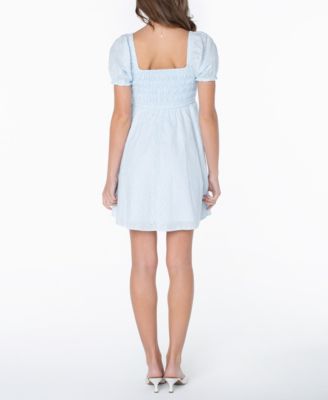 Juniors' Cotton Eyelet Babydoll Dress