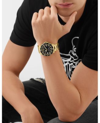 Men's Aquastorm IP Yellow Gold Stainless Steel Bracelet Watch, 44mm