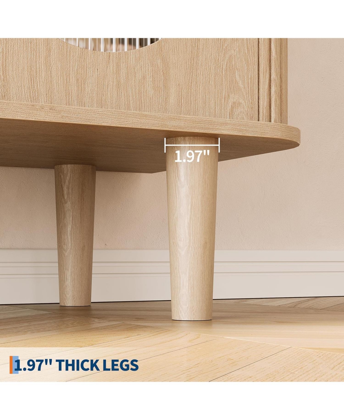 gaomon Sideboard Buffet Cabinet with Fluted Glass Doors & 3 Drawers