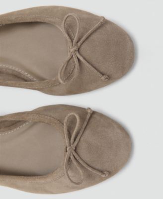 Women's Bow Leather Ballet Flats