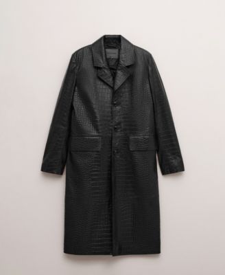 Women's Leather Crocodile-Effect Coat
