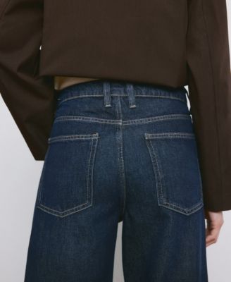 Women's Turn-Up Hem Wide Leg Jeans