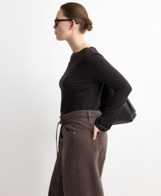 Women's Drawstring Wide-Leg Jeans