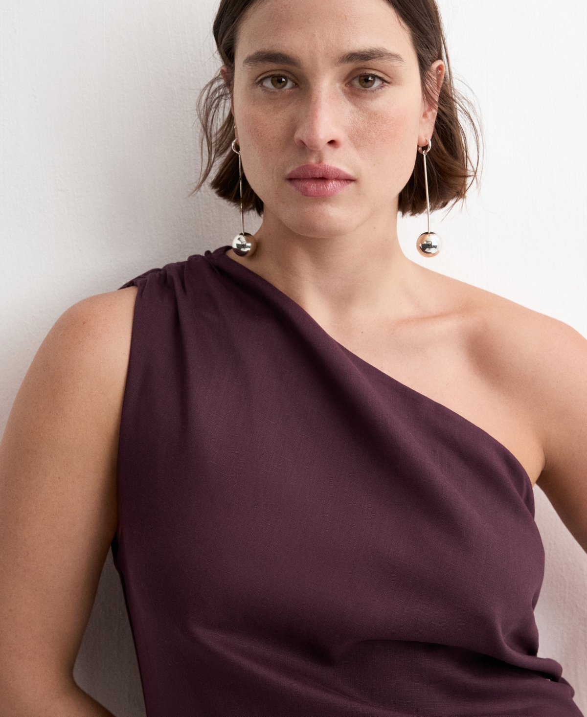 Mango Women's Side Slit Asymmetrical Dress