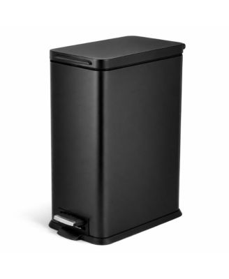 4 Gallon Slim Stainless Steel Kitchen Trash Can with Step Pedal and Soft Close Lid