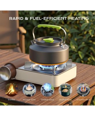 20 Piece Camping Cookware Mess Kit with Kettle Pots Pan Plates Cups and Cutlery for 1 to 2 People