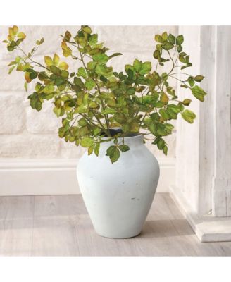 16" Floor Vase, Cement White Rustic Vases for Flowers, Large Vases for Decor Living Room, Decorative Flower Vase for Home Decor