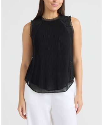 Women's Mix Media Top with Lace