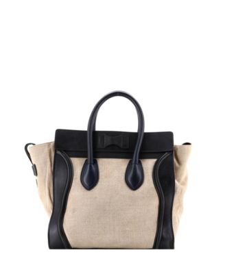 Mini Luggage Bag Canvas and Leather