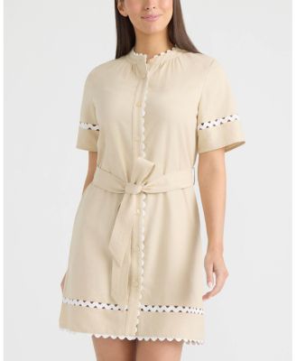 Women's Shirt Dress with Ric Rac Detail