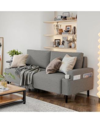 80.7" Loveseat Sofa, Fabric Modern Sleeper Sofa Couch for Living Room, Sofa Cama, Solid Wood Frame, Easy to Install