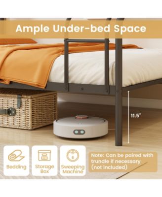 Bed with Ladder and Full-length Guardrails