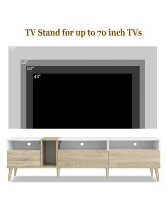 Modern 80" TV Stand cabinet with 3 Drawers & Open Shelves
