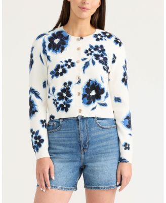 Women's Ellen Trancy Floral Printed Button Front Cardigan