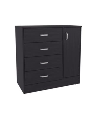 Modern 5 Drawer Dresser Solid Wood Cabinet with Metal Handles for Bedroom Home Office Hallway