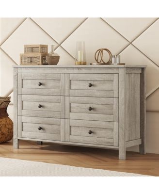 6 Drawer Transitional Dresser Organizer Cabinet for Nursery Home Furniture With Spacious Drawers Easy Assembly Dura