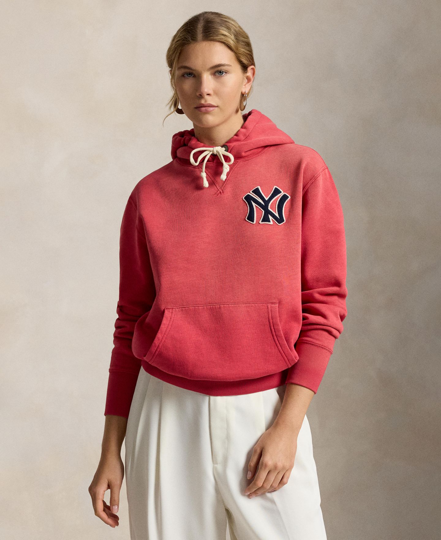 Мужское худи Polo Ralph Lauren New York Yankees™ Logo Fleece, цвет: Ягодный — фото 6