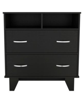 Modern 4 Drawer Dresser MDF Cabinet with Wheels for Bedroom Living Room Entryway