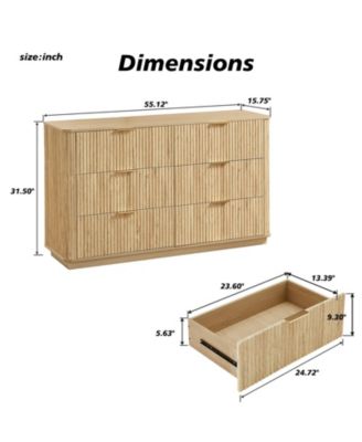 6 Drawer Minimalist Dresser Easy Clean Cabinet for Home Office Home Furniture With Spacious Drawers Easy Assembly
