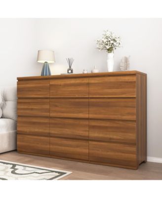 6 Drawer Dresser with Soft Close Drawers Wood for Bedroom Living Room
