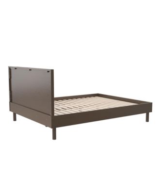 Upholstered Wood Headboard Modern Minimalist 40.5 inch Tall with Wooden Trim