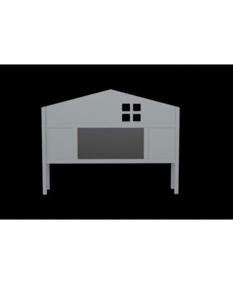 Full Size Headboard Storage Cabinet with Chalkboard for Montessori Bed