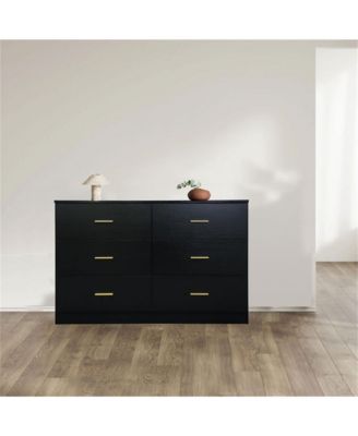 6 Drawer Wood Modern Chest of Drawers with Ample Storage