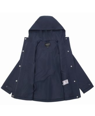 Girls Trench Coat Hip-Length Hooded Jacket