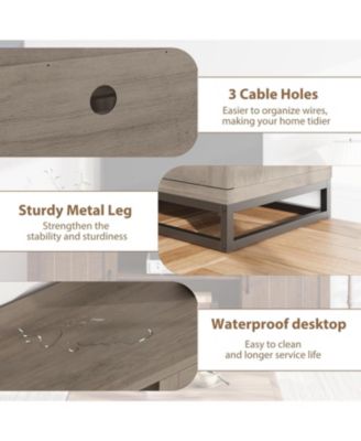 Farmhouse TV Stand , Entertainment Center 2-Tier Adjustable Shelves, Wooden TV & Media Console Table for 75 Inch