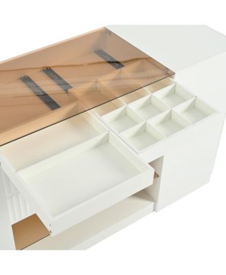 6 Drawer Contemporary Dresser Rolling Cabinet for Bedroom Home Furniture With Spacious Drawers Easy Assembly Durab