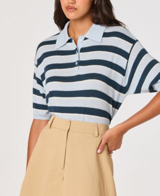 Women's Short-Sleeve Collared Sweater