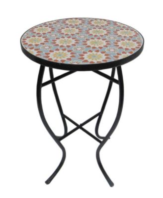 Mosaic Art Collection Floral Accent Table