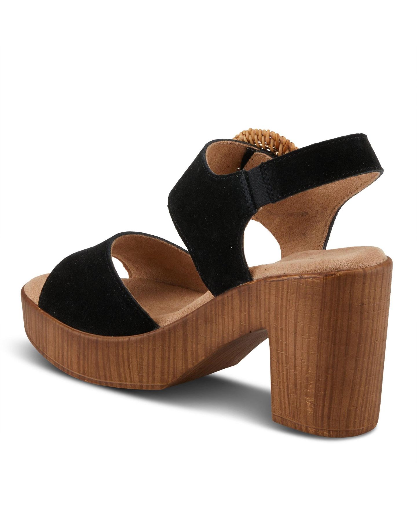 Женские сандалии Spring Step Gamona Ankle Strap with Buckle Closure, цвет: Чёрный замшевый — фото 6