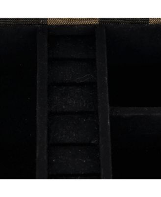 Jewelry Trunk Case Pequin Canvas with Leather