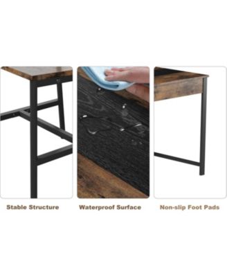 4-Piece Farmhouse Rectangular Dining Table Set with 2 Chairs and Bench