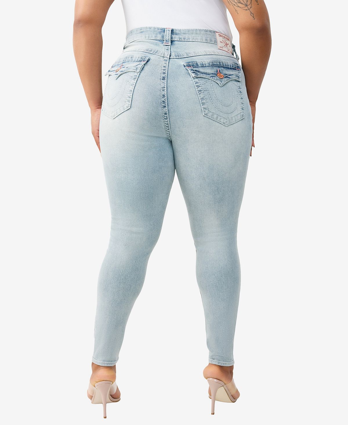 True Religion Plus Size Mid-Rise Skinny Big T-Flap Jeans view 3 — MAYCSS fashion products